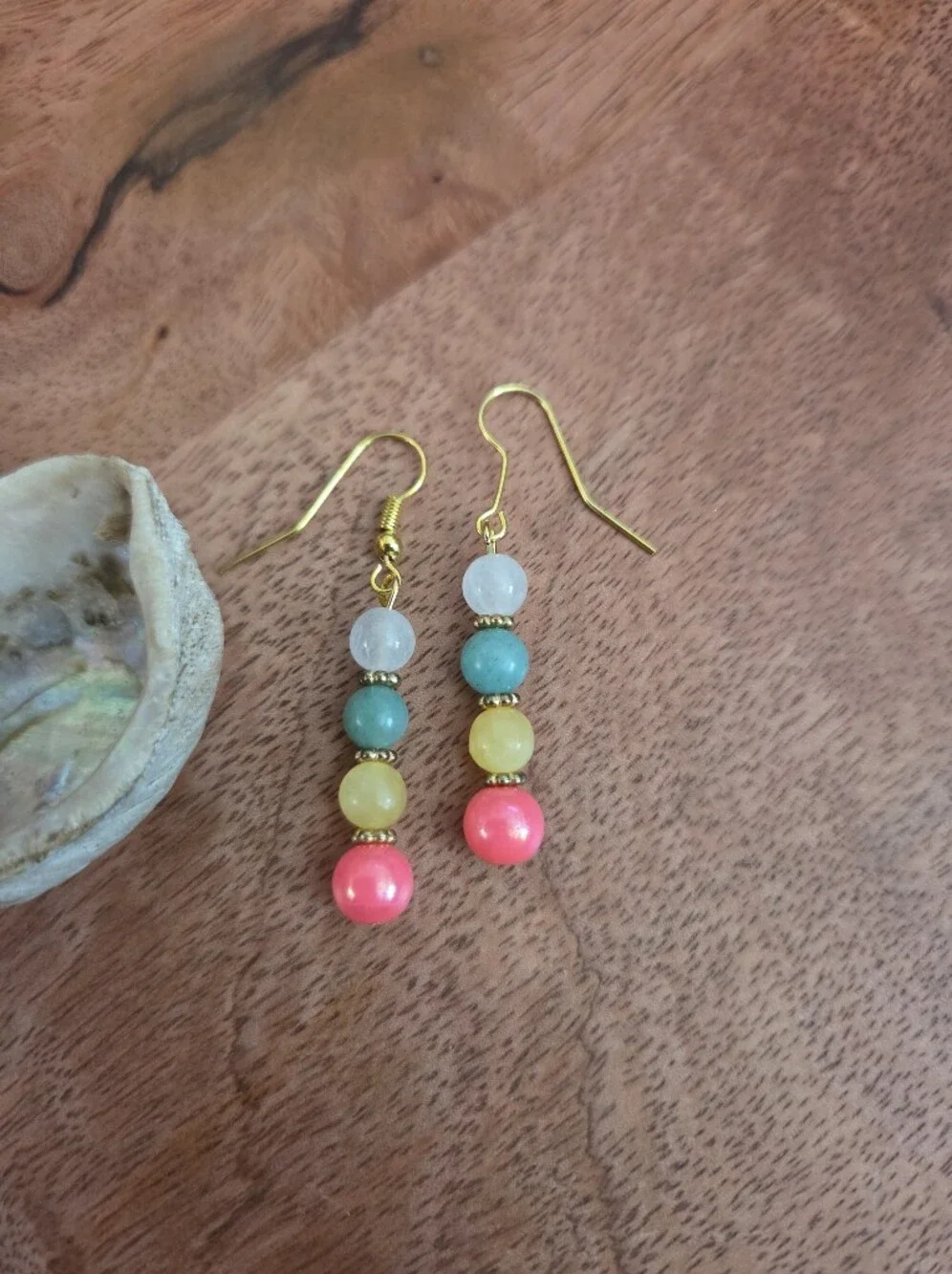 Fairy Bohemian Handmade Multicolor Bead Drop Earrings Festival Whimsical Girly